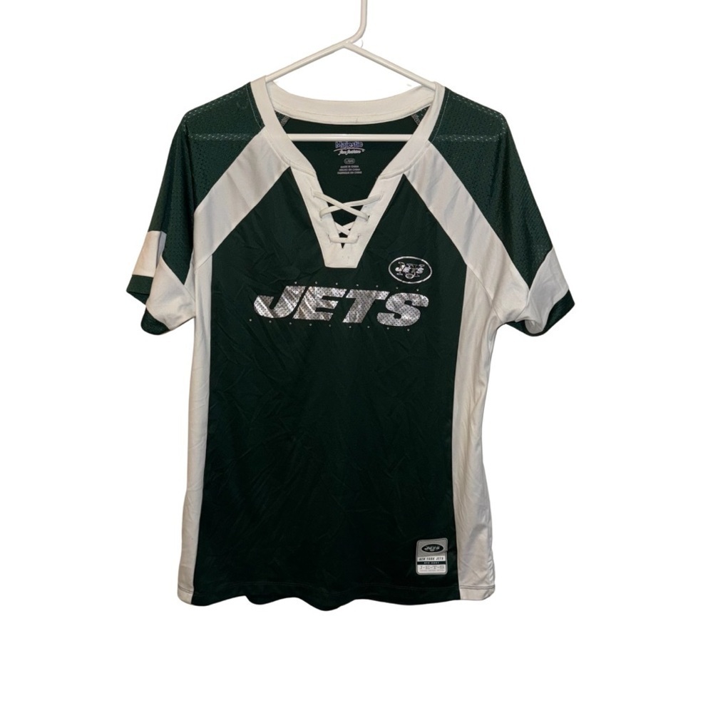 Jets Women’s Majestic Green and White Jersey